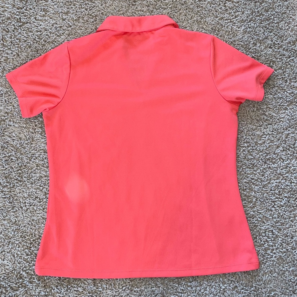 Lady Hagen Golf Polo Coral Split V-Neck Textured Hydro-Dry Top Size Medium - Picture 2 of 8